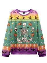 Squelette Imprimer Halloween Sweatshirt Femme